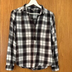 Falls Creek Black and White Plaid Button Down Shirt
